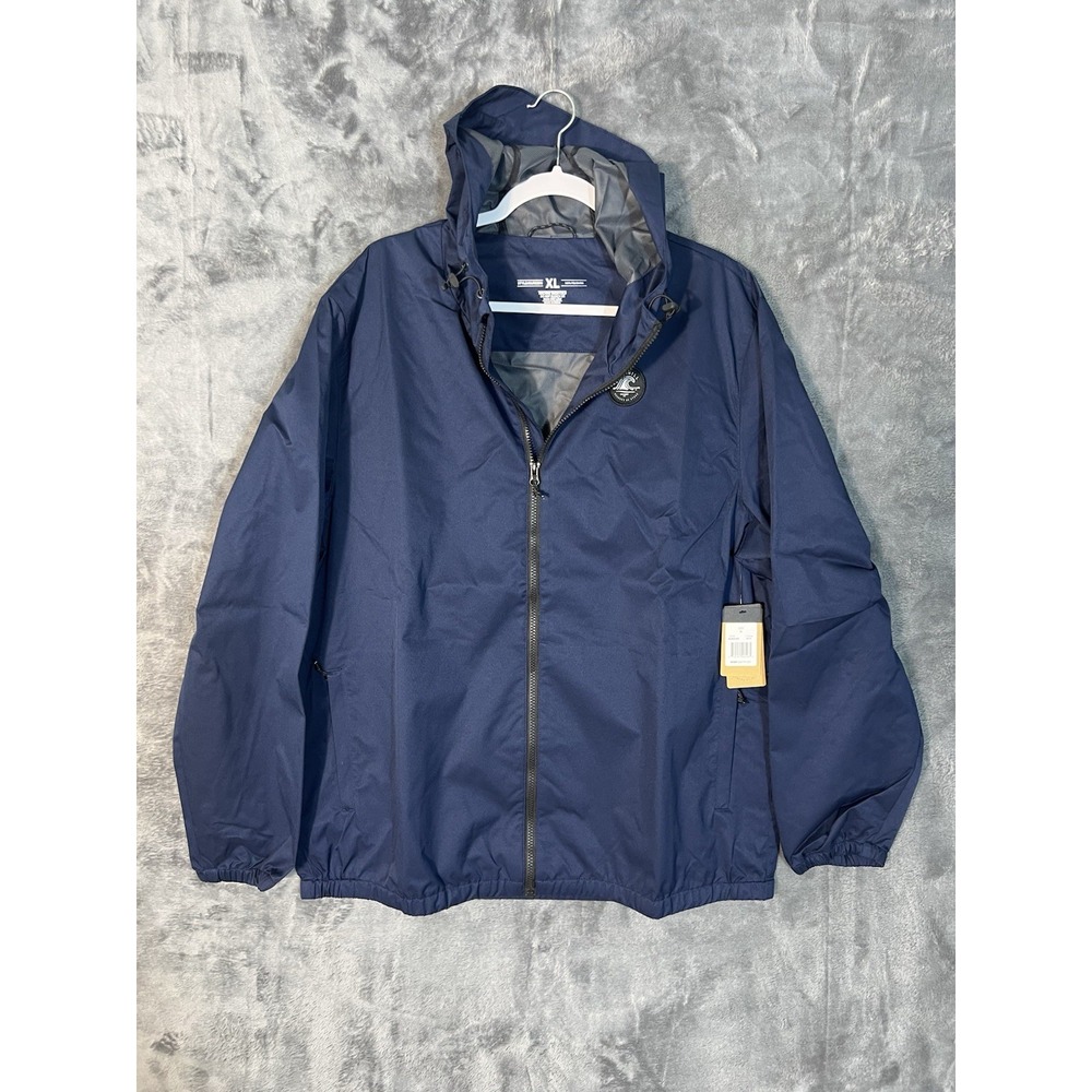 Big Chill Mens Windbreaker Jacket Navy Blue Hooded Full Zip MJR8290 XL New